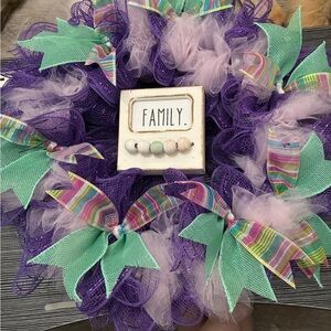 Purple and Mint Decorative Wreath